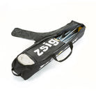 Zsignet 48 patented 12.8m full size portable tennis net packed in its bespoke wheeled bag.