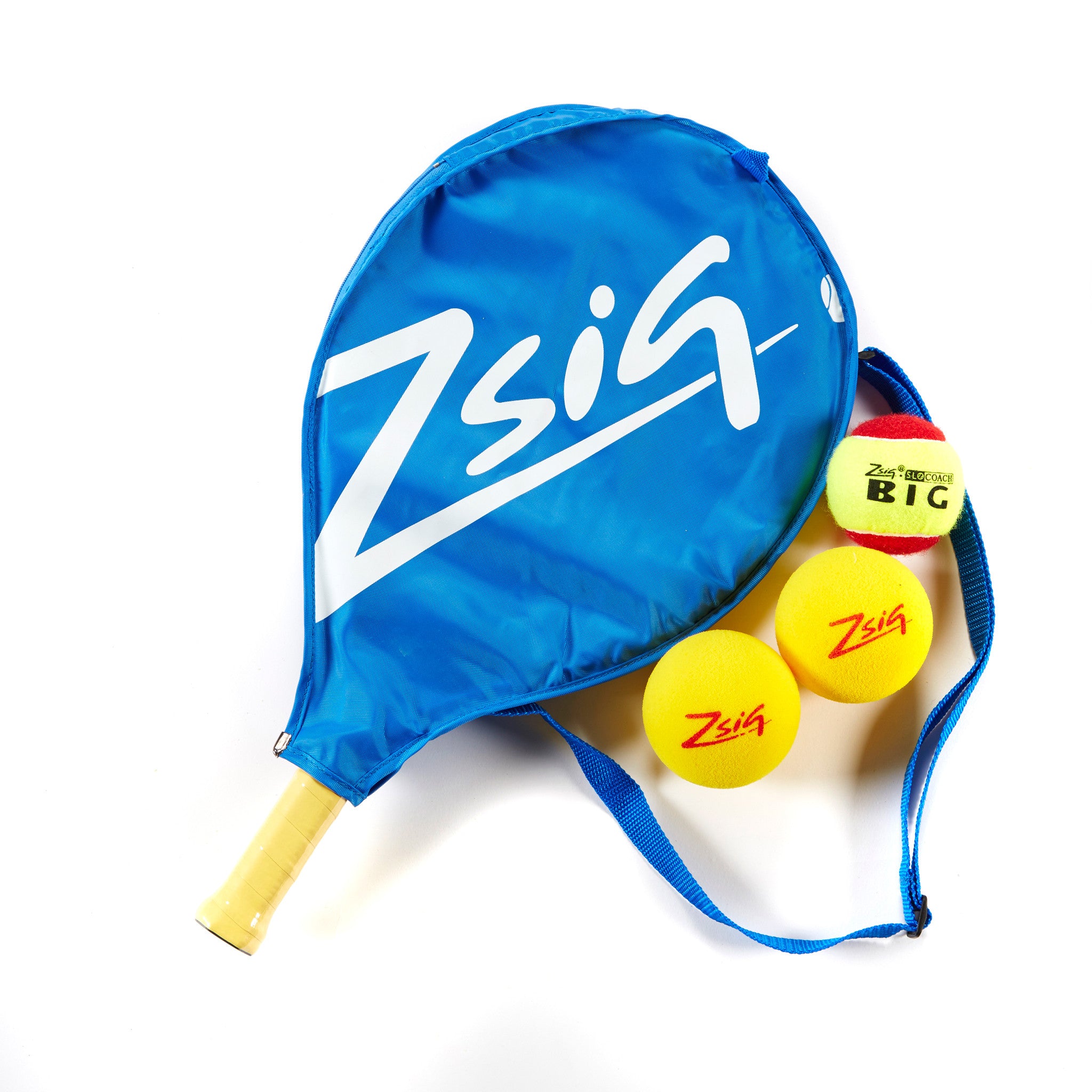 ZSIG 19 inch Mini Tennis Racket with headcover , 2 Advance sponge Mini Tennis Balls and 2 SLOcoach Red felt Mini Tennis Balll