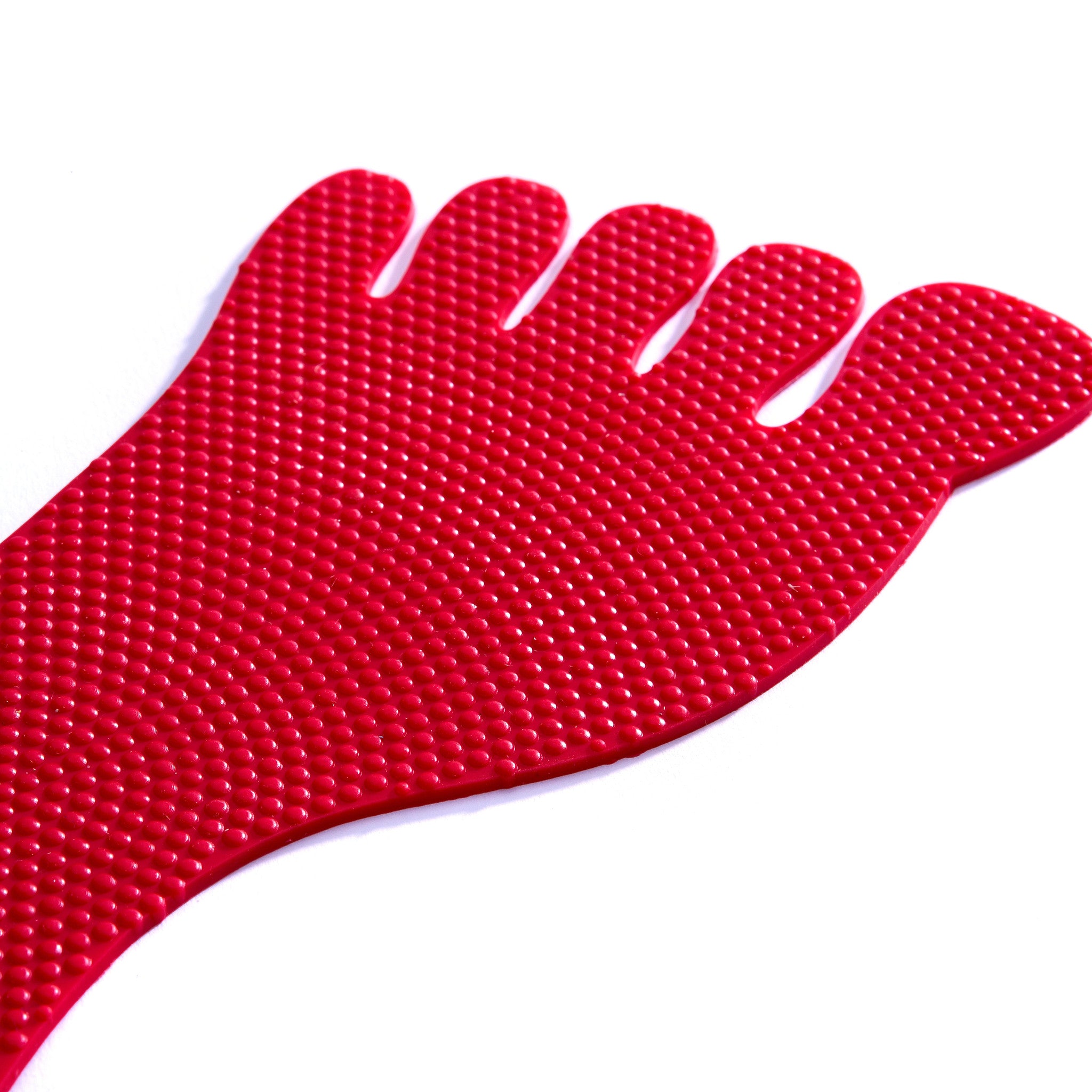 Early Years flat sports marker. Little Red Feet, showing textured non-slip underside.