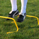 Mini hurdle in football fitness training. 15cm height.