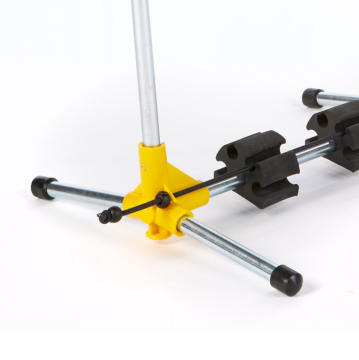 Tighten the bungee cord to increase the ball speed