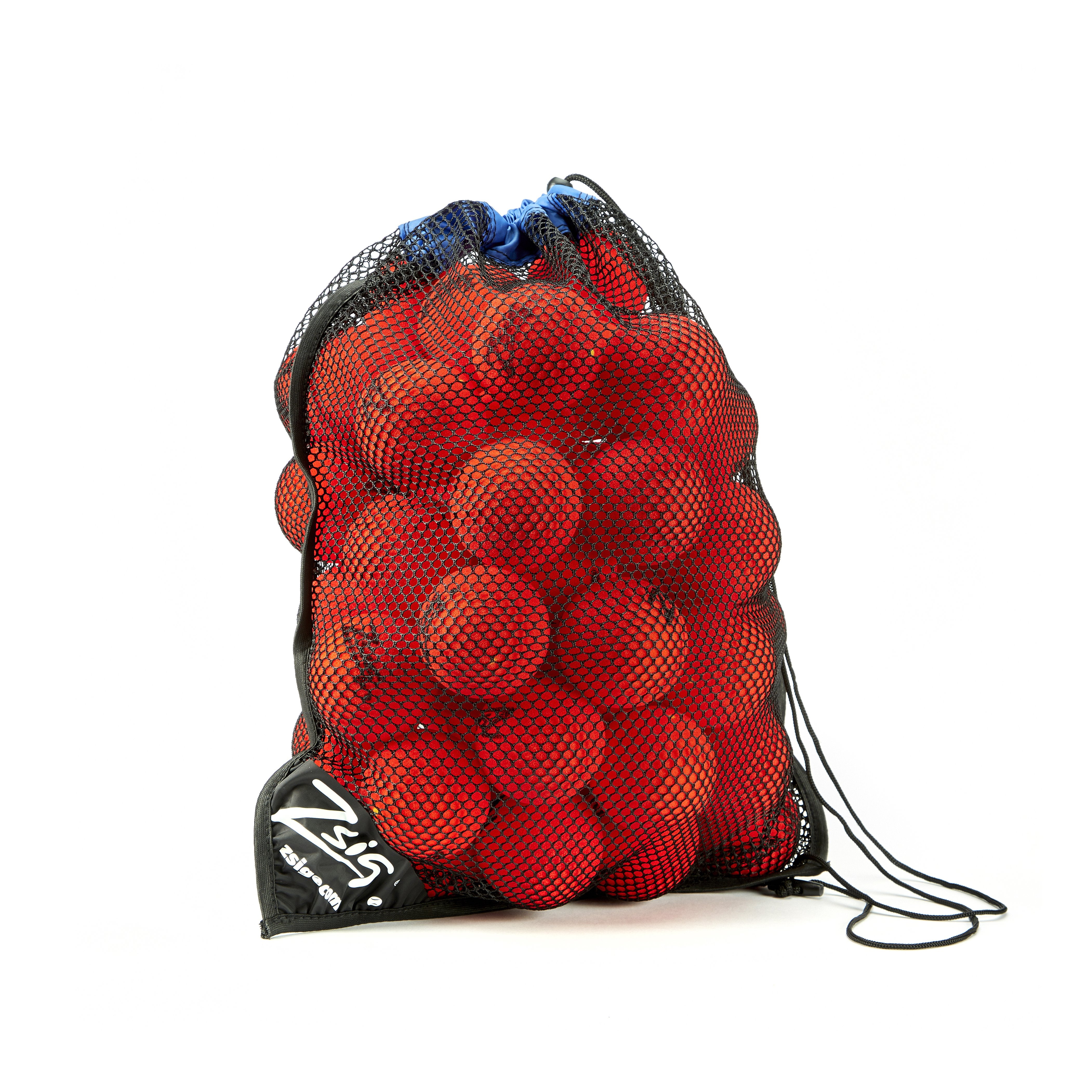 ZSIG Tough Guy 8cm Mini Tennis Balls in a drawstring net carry bag