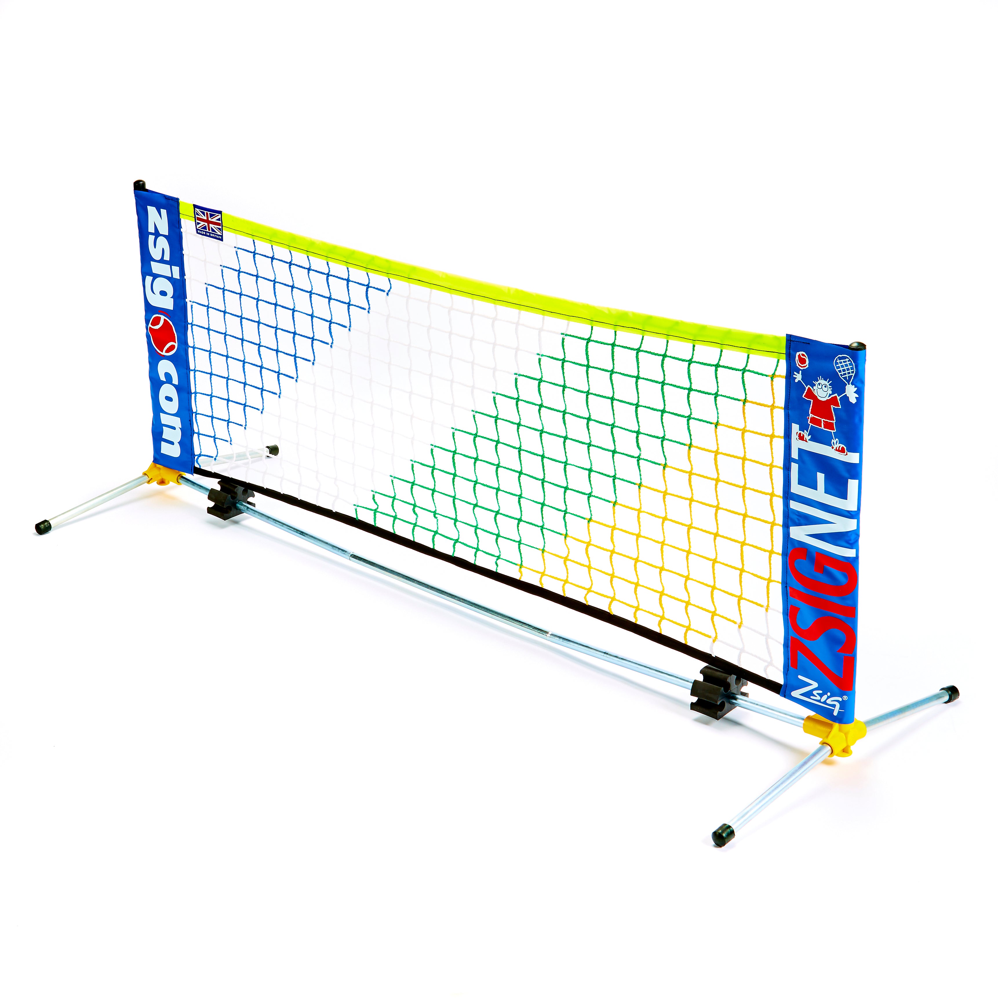 Early Years 1.8m Mini Tennis Net with limited edition rainbow netting