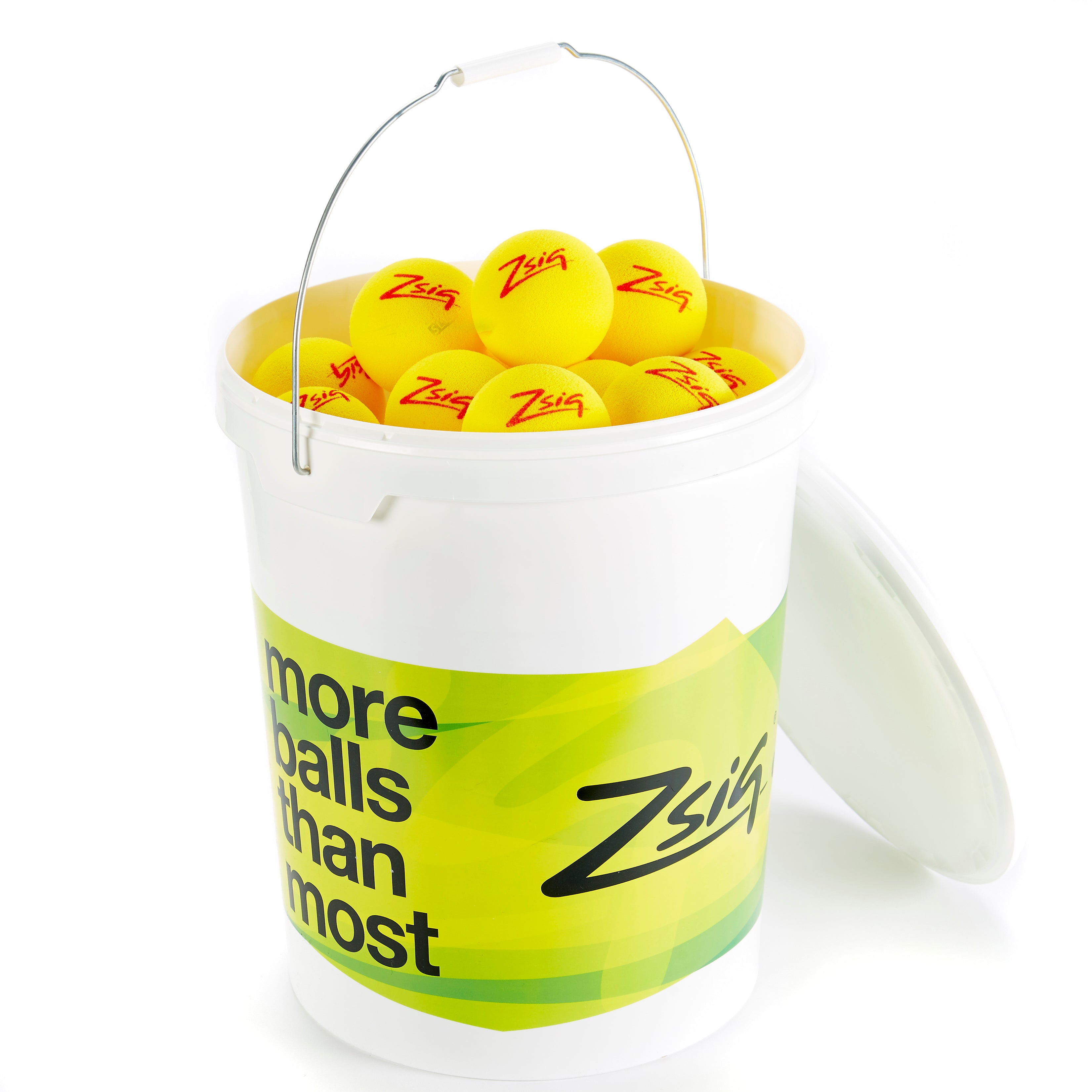 Zsig Advance 8cm cut foam Mini Tennis balls in a bucket of 48 balls