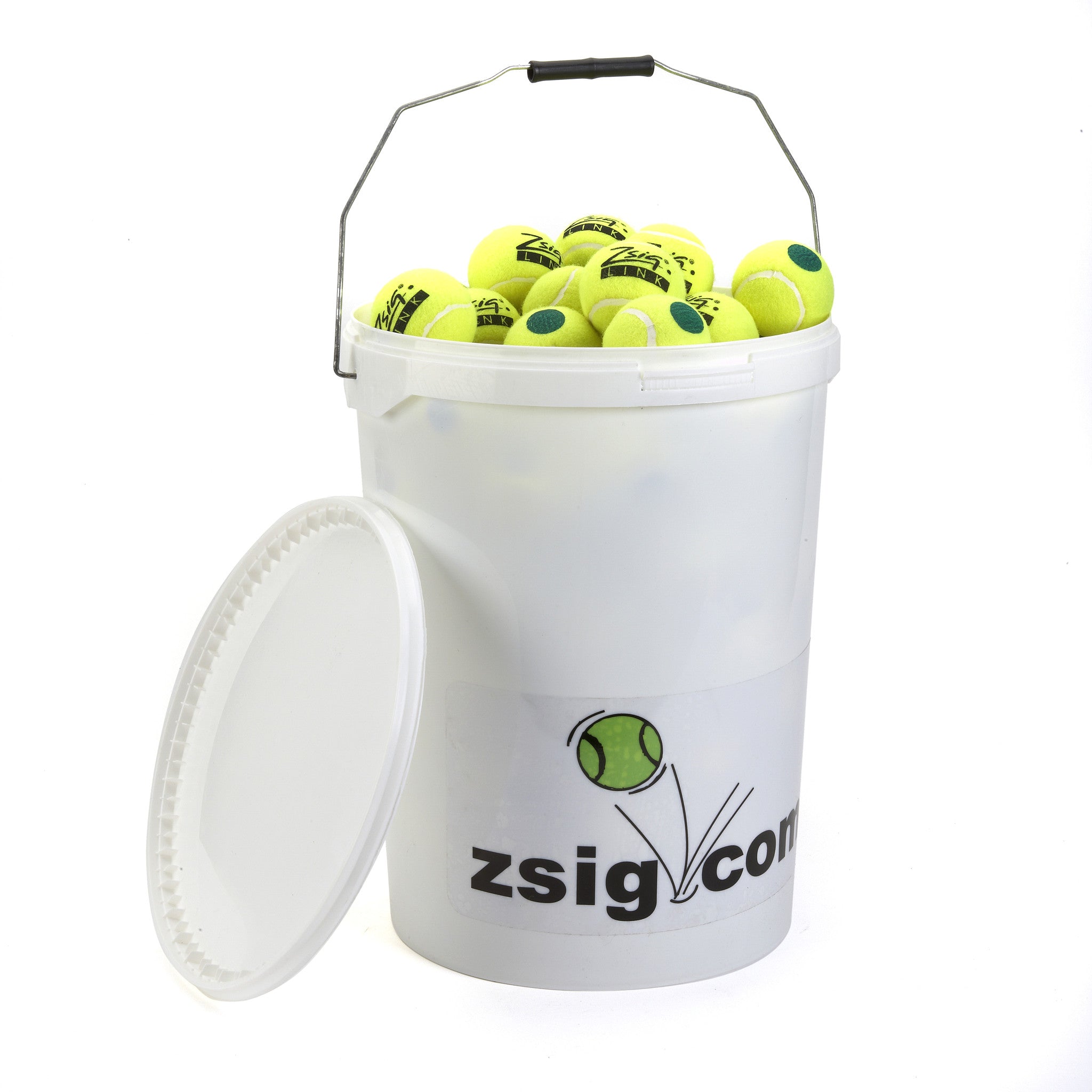 Green Mini Tennis Balls Zsig Link Green - bucket of 8 dozen balls