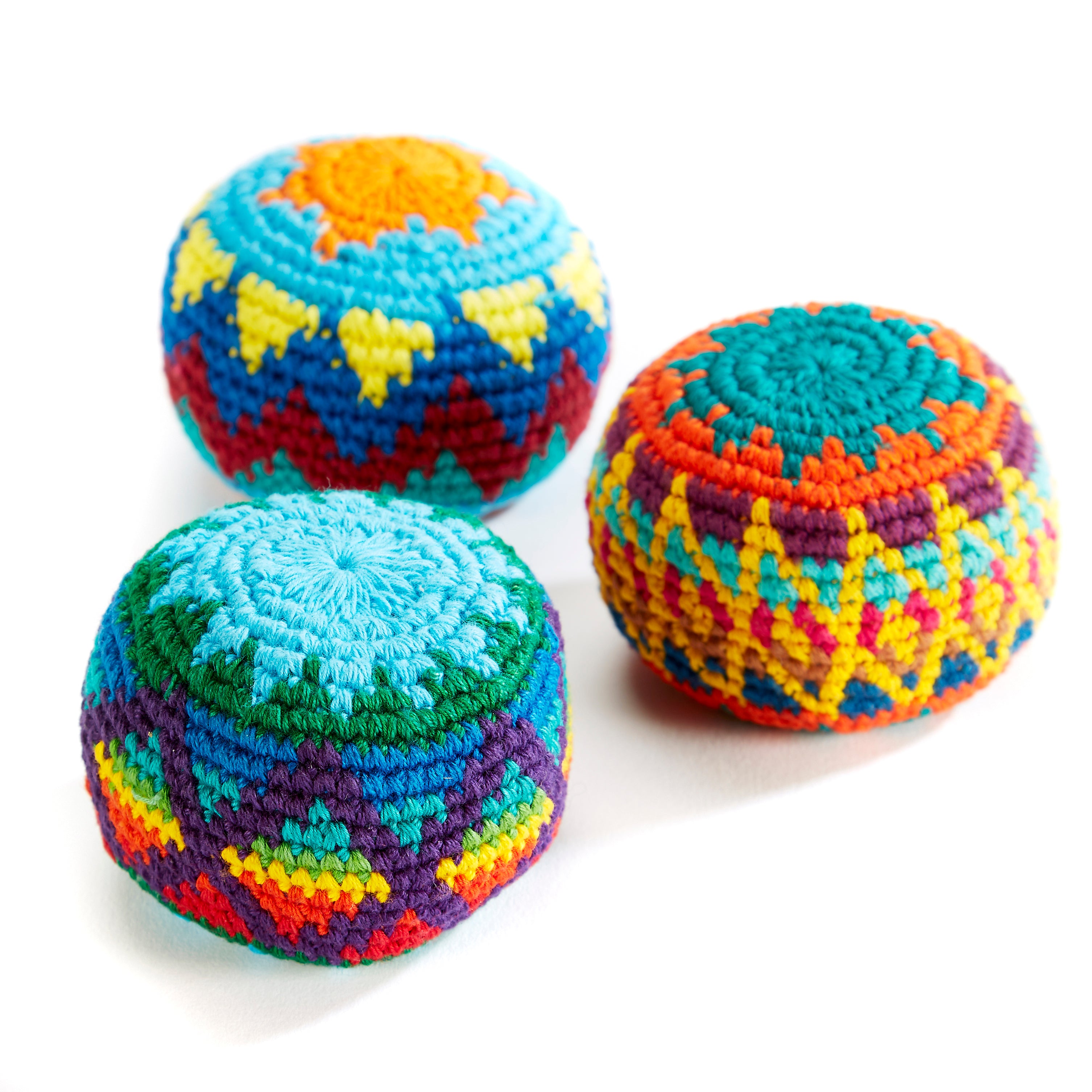 Colourful Hacky Sac balls handmade in Guatemala.