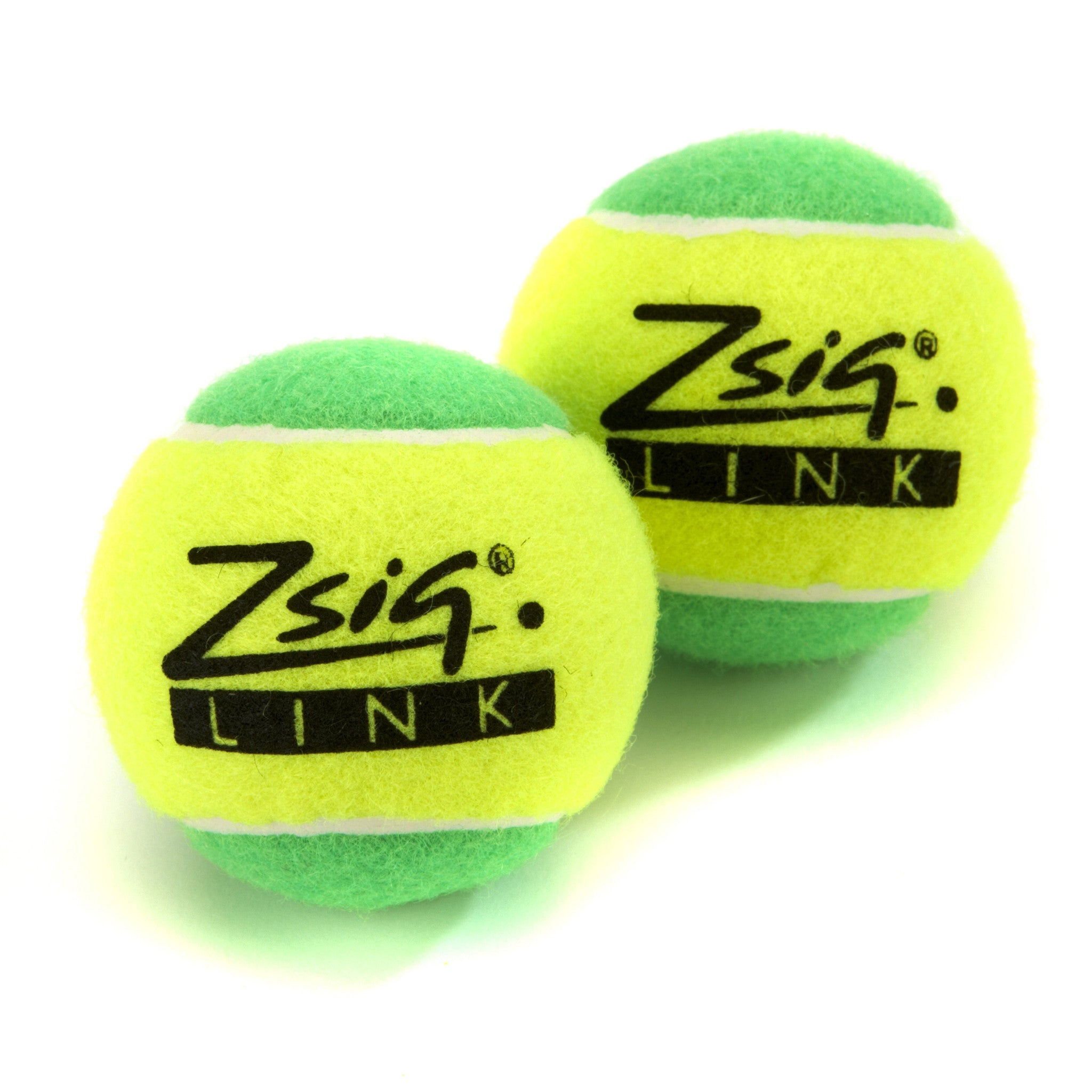 Green Mini Tennis Balls. Zsig "Link Green", two balls.