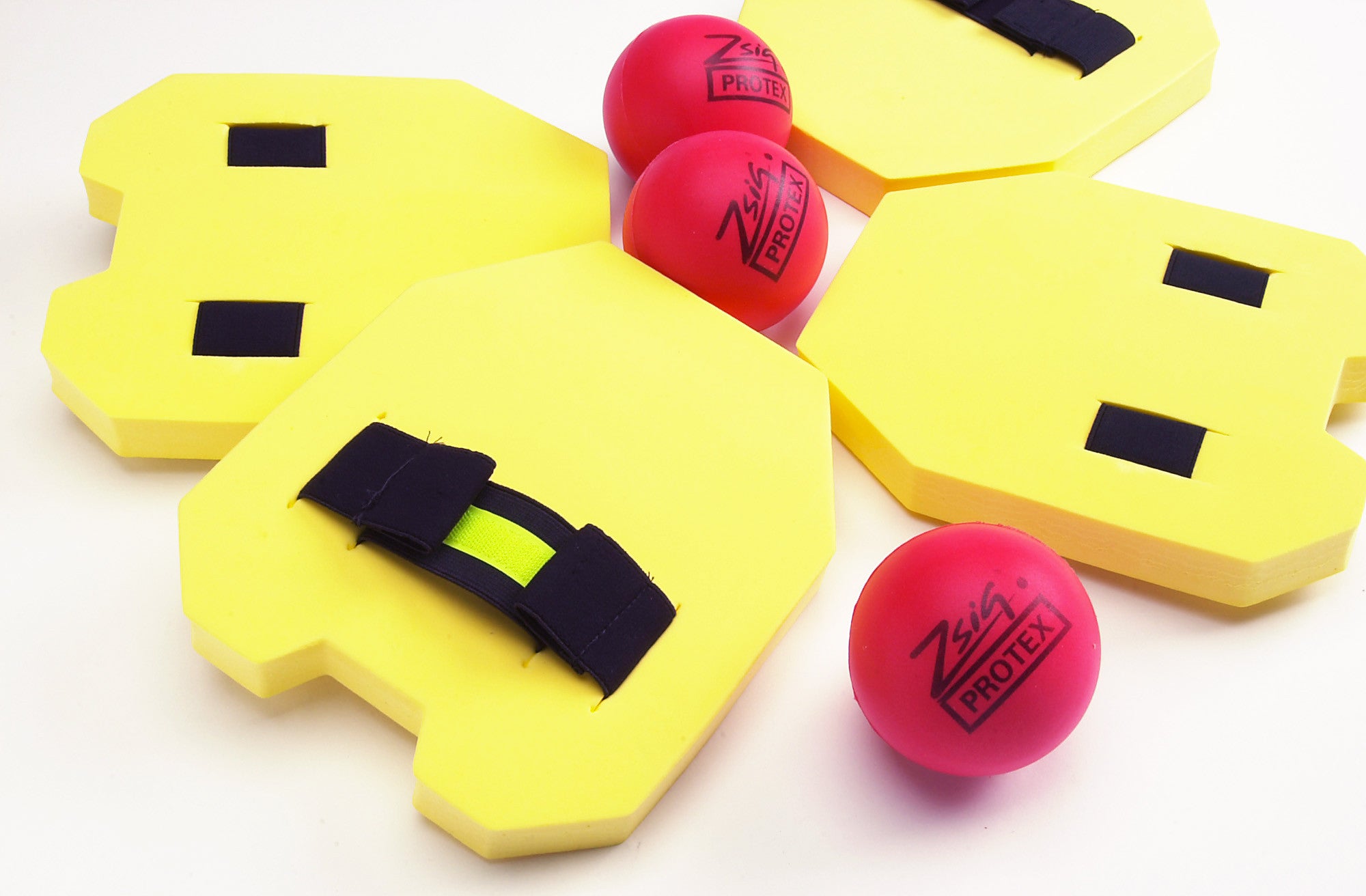 Coaching Aid for Early Years. Teach early hand-eye coordination and striking skills. Hitting Hands are foam pads with elasticated bands which support the hand.