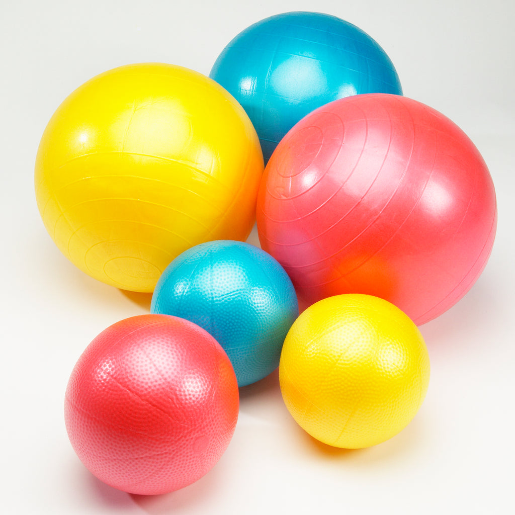 Easy Squeezy Balls in blue, yellow and pink