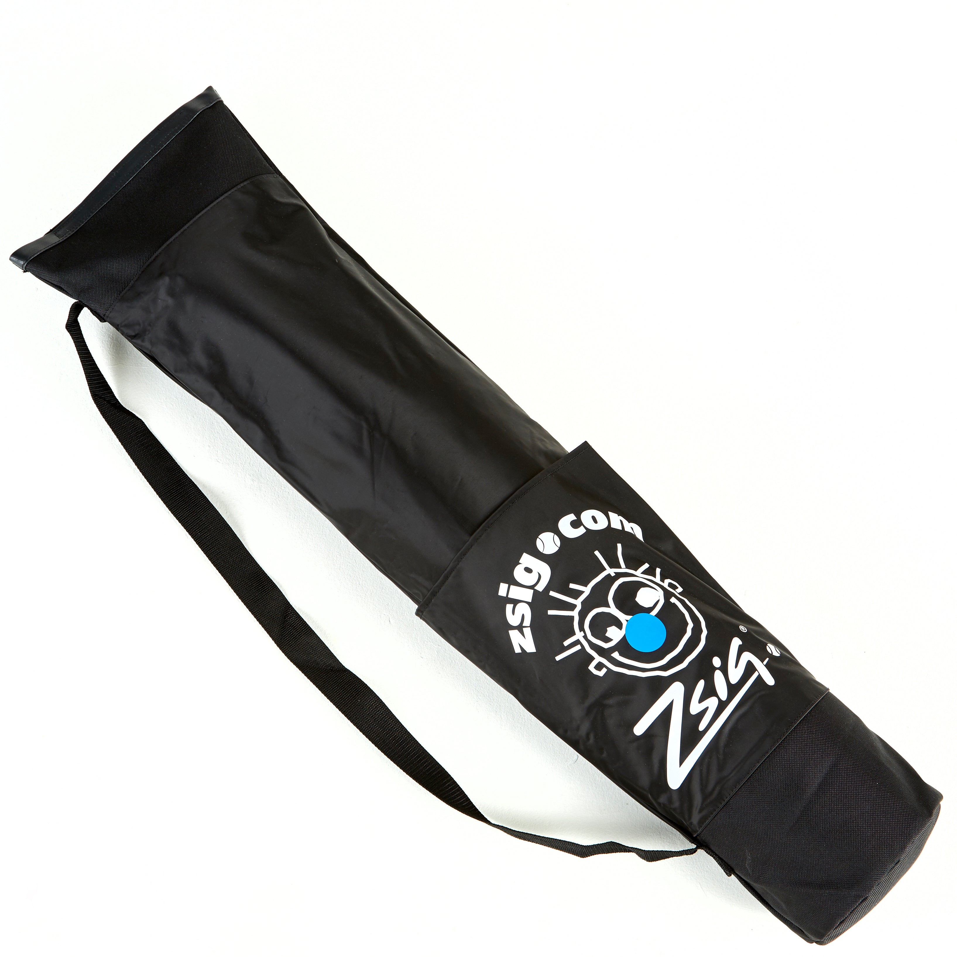 Zsig's Classic 6m Badminton Net System shoulder bag showing the net carry pocket