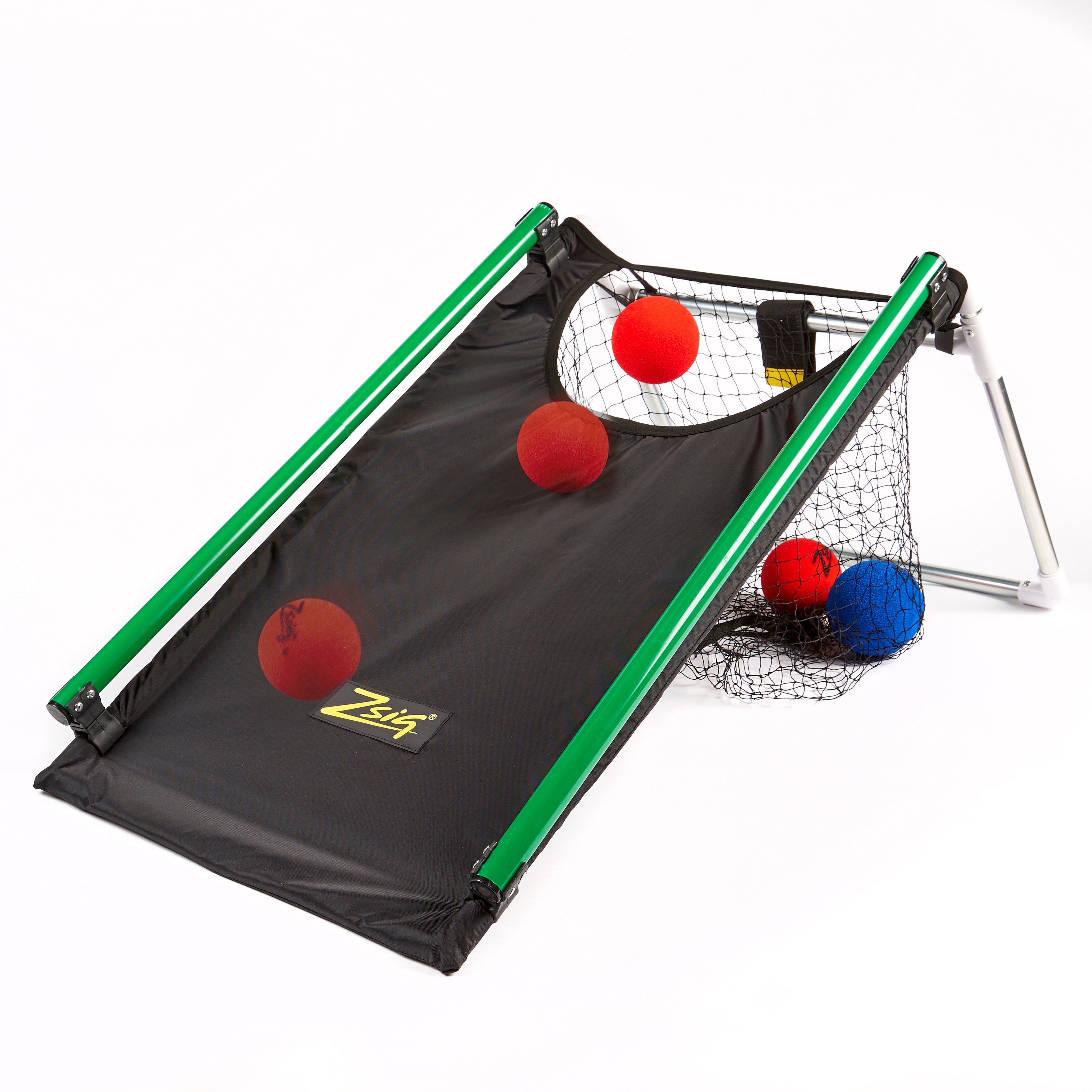 Zsig Ball Rollling Ramp showing optional clip-on side rails