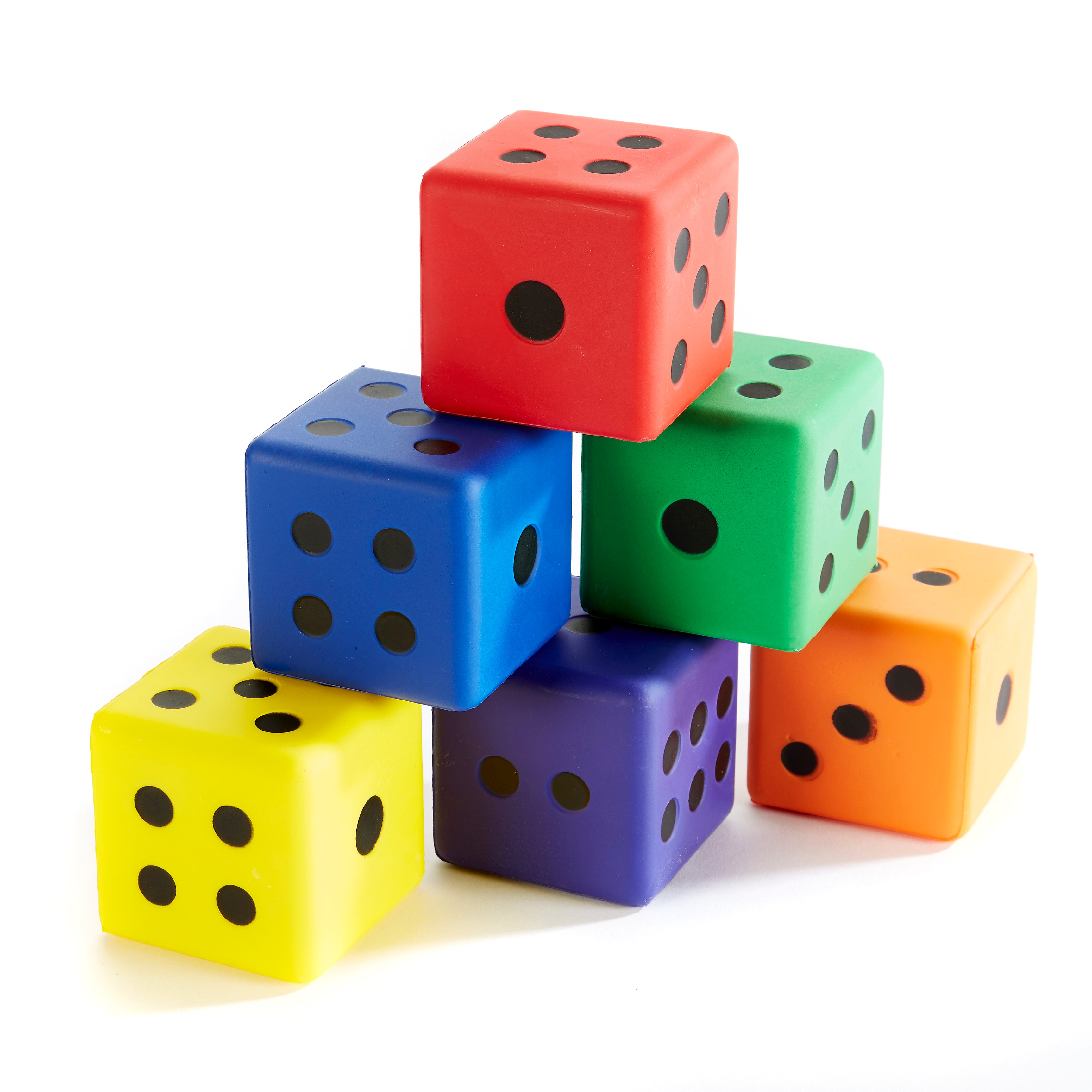 Set of 6 soft coloured dice from Zsig
