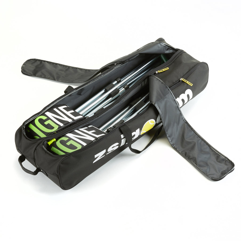 New holdall for 2 Zsig Mini Tennis Nets showing separate compartments inside