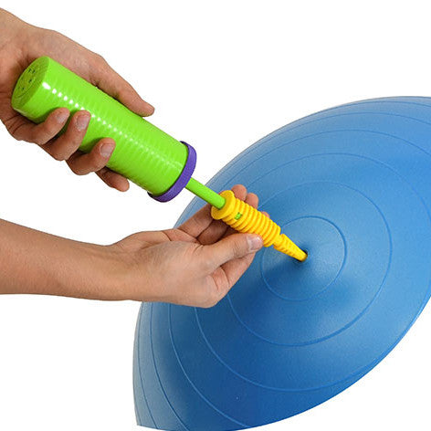 Remove Ball plus and simply insert Faster Blaster Hand Pump nozzle.