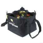 Pro Coach Mini Compact Cart removable bag. Here, tennis balls are stored in a 5-dozen net carry bag used for easy transfer.