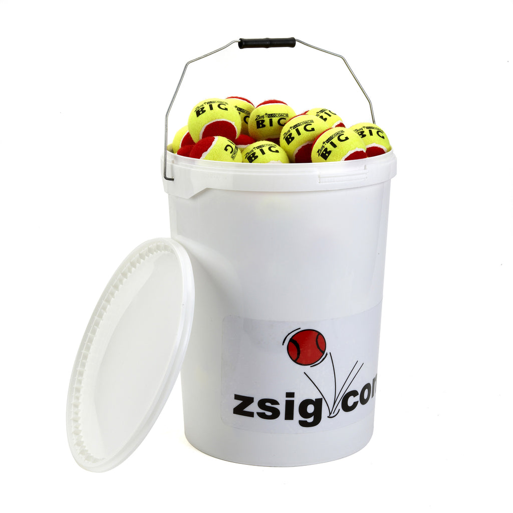Mini Tennis Balls bucket of 6 dozen Slocoach Big Red balls from Zsig