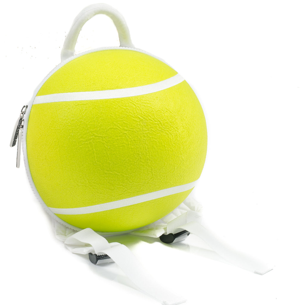 Cool tennis ball backpack, top design, fun & practical, too.  Yellow.