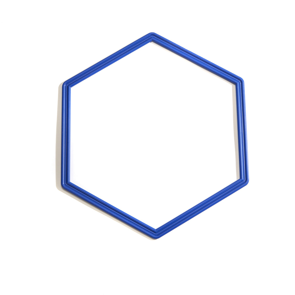 Blue Flat Hexagon Hoop for coaching and training.