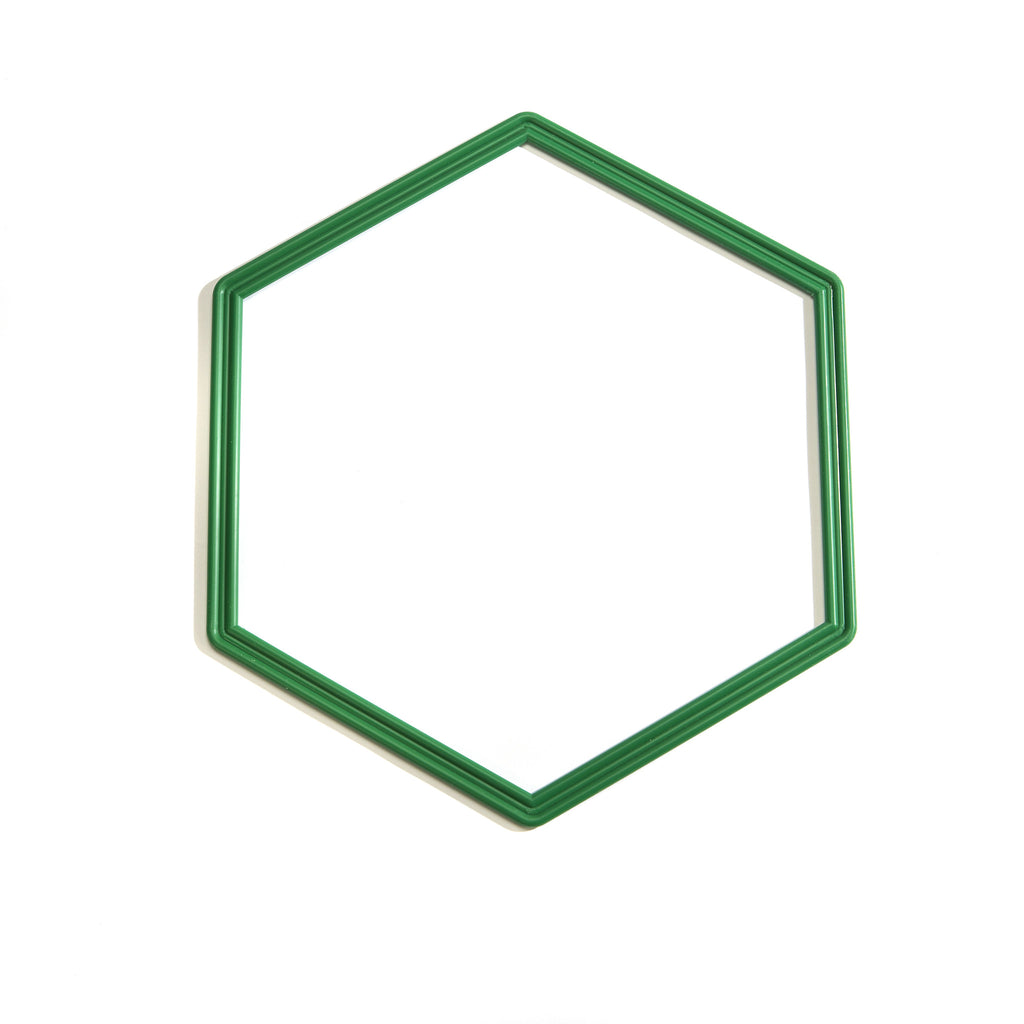 Green Flat Hexagon Hoop for coaching and training.