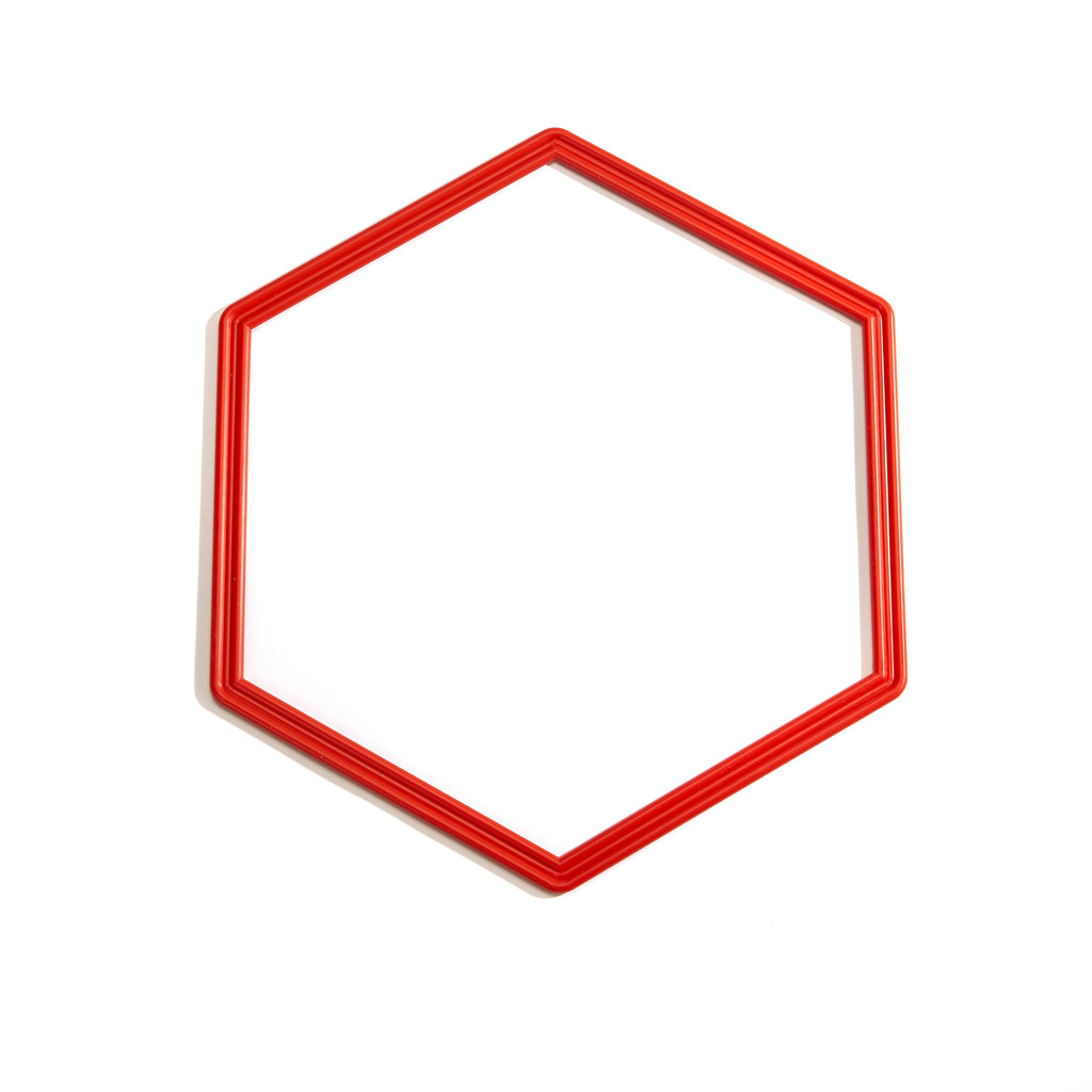 Red Flat Hexagon hoop for coaching and training.