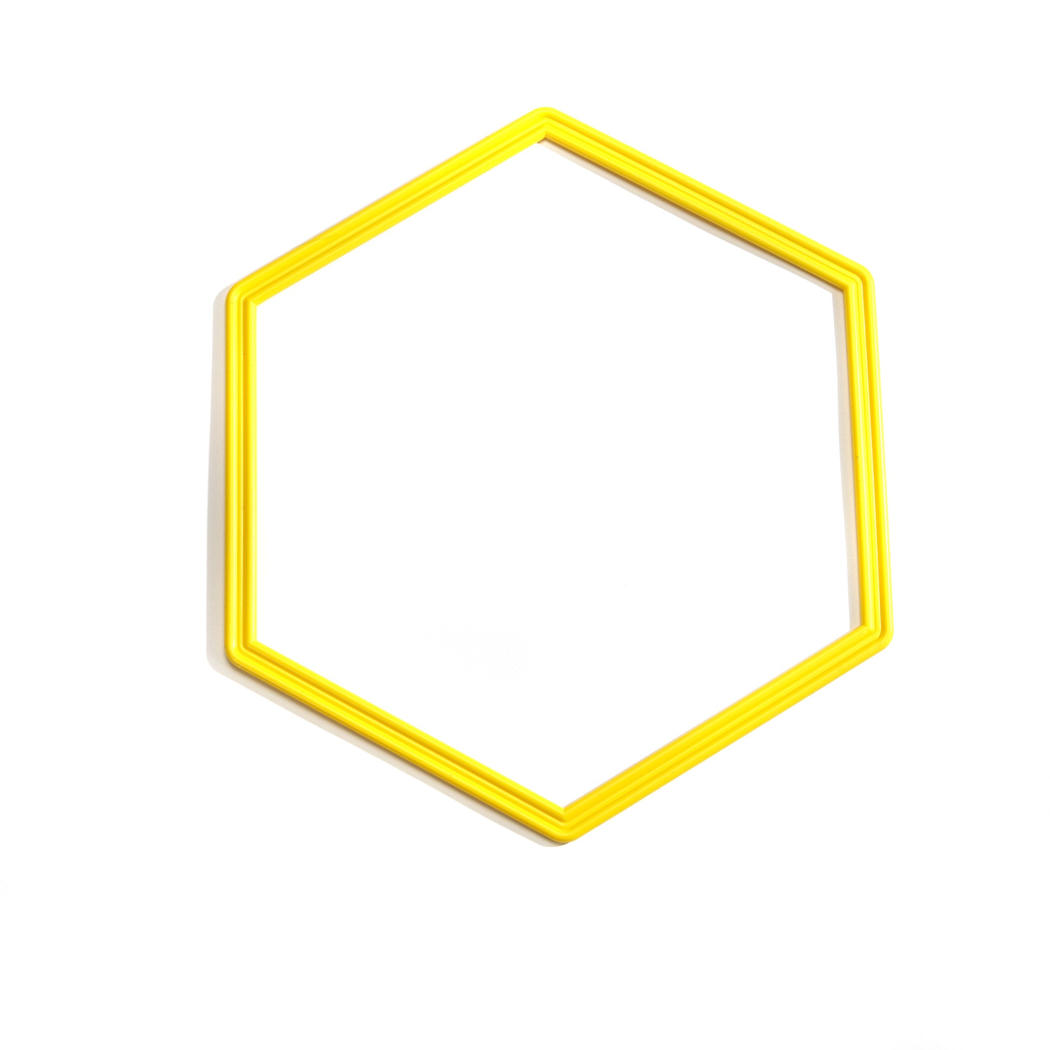 Yellow Flat Hexagon Hoop for coaching and training.
