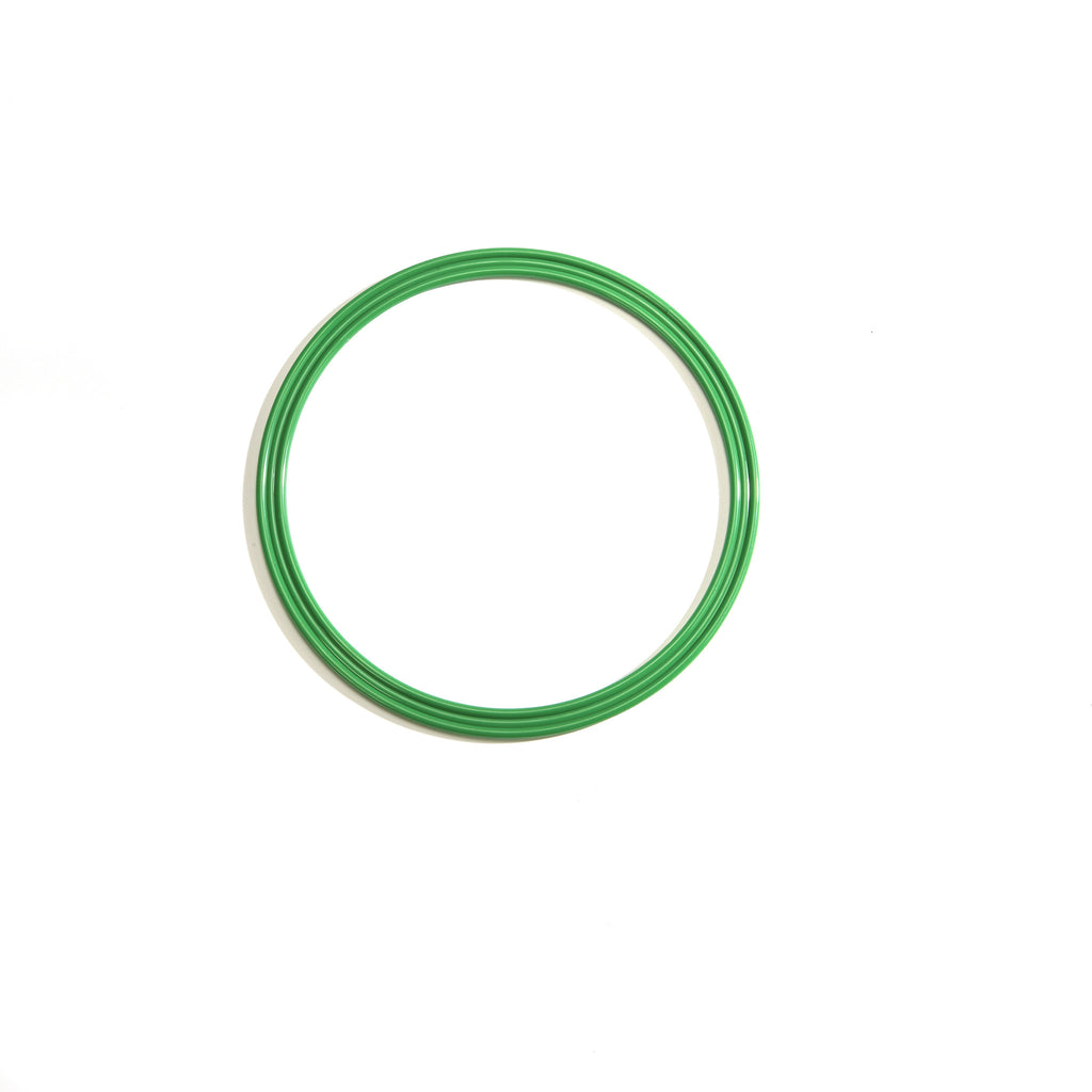 Small 30cm green flat hoop for sports coaching & training.