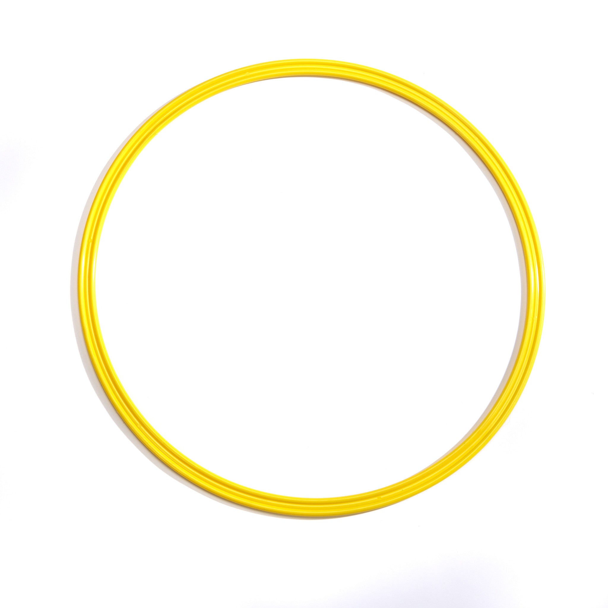 Large yellow 50cm flat hoop for sports coaching & training.