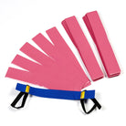 Quality UK-made sports marker lines 'Throw Down Lines' in a set of 48. Pink, with blue carry harness.