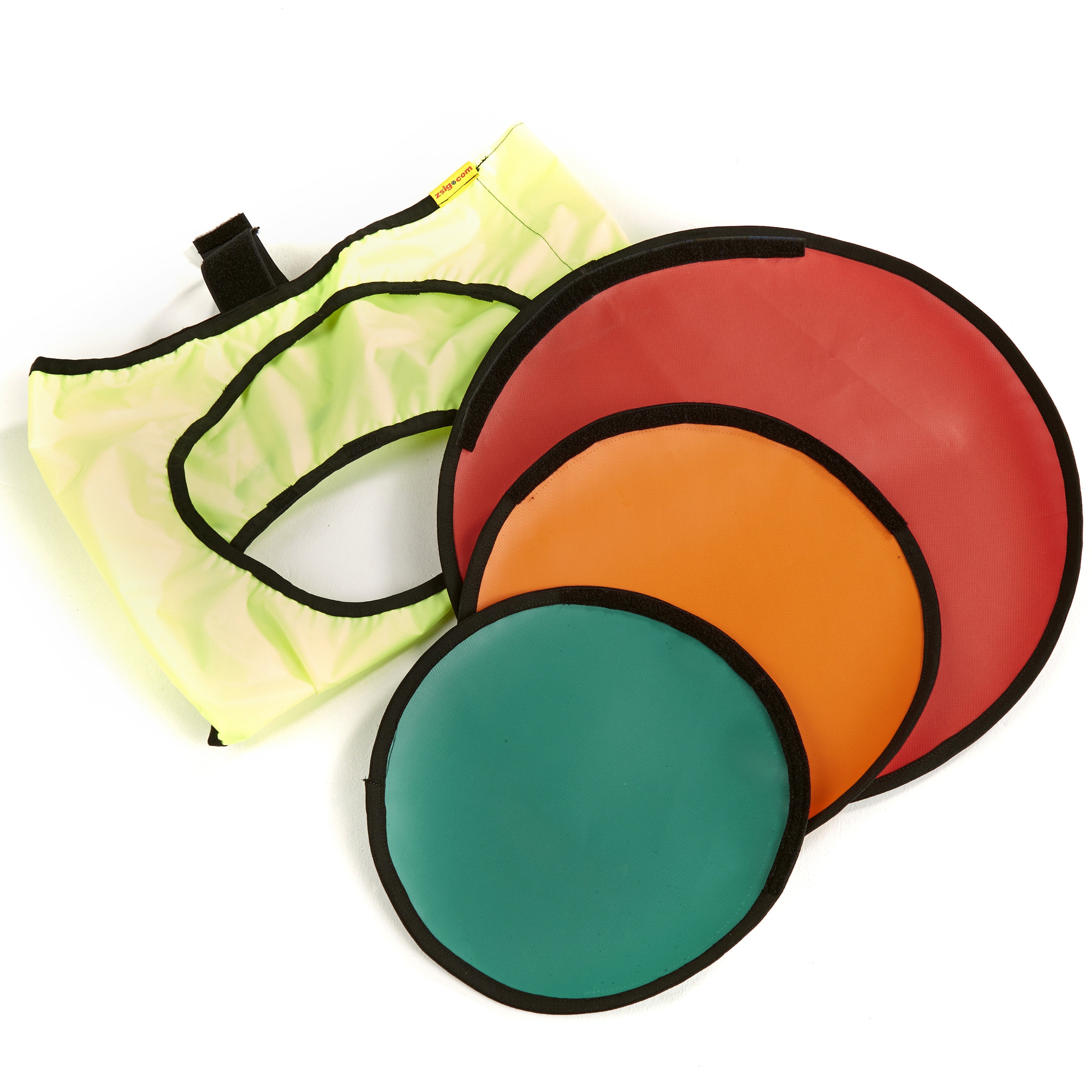 Portable Coaching Aid - Target Trainer folded coloured spot targets.