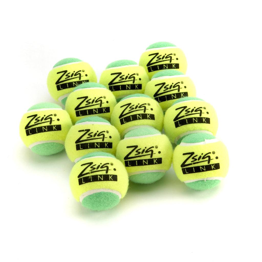 Green Mini Tennis Balls. A dozen Zsig Link Green balls.