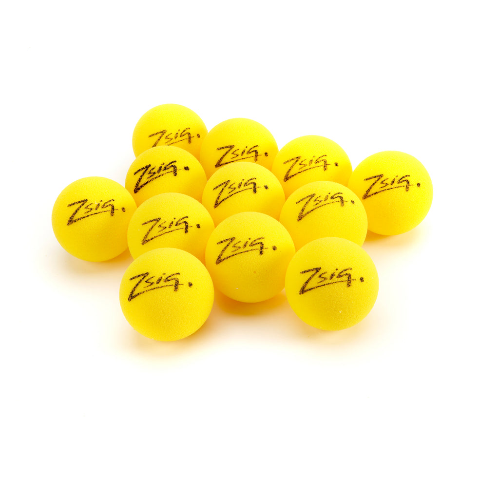 A dozen Zsig Matchplay 8cm cut foam Mini Tennis Balls