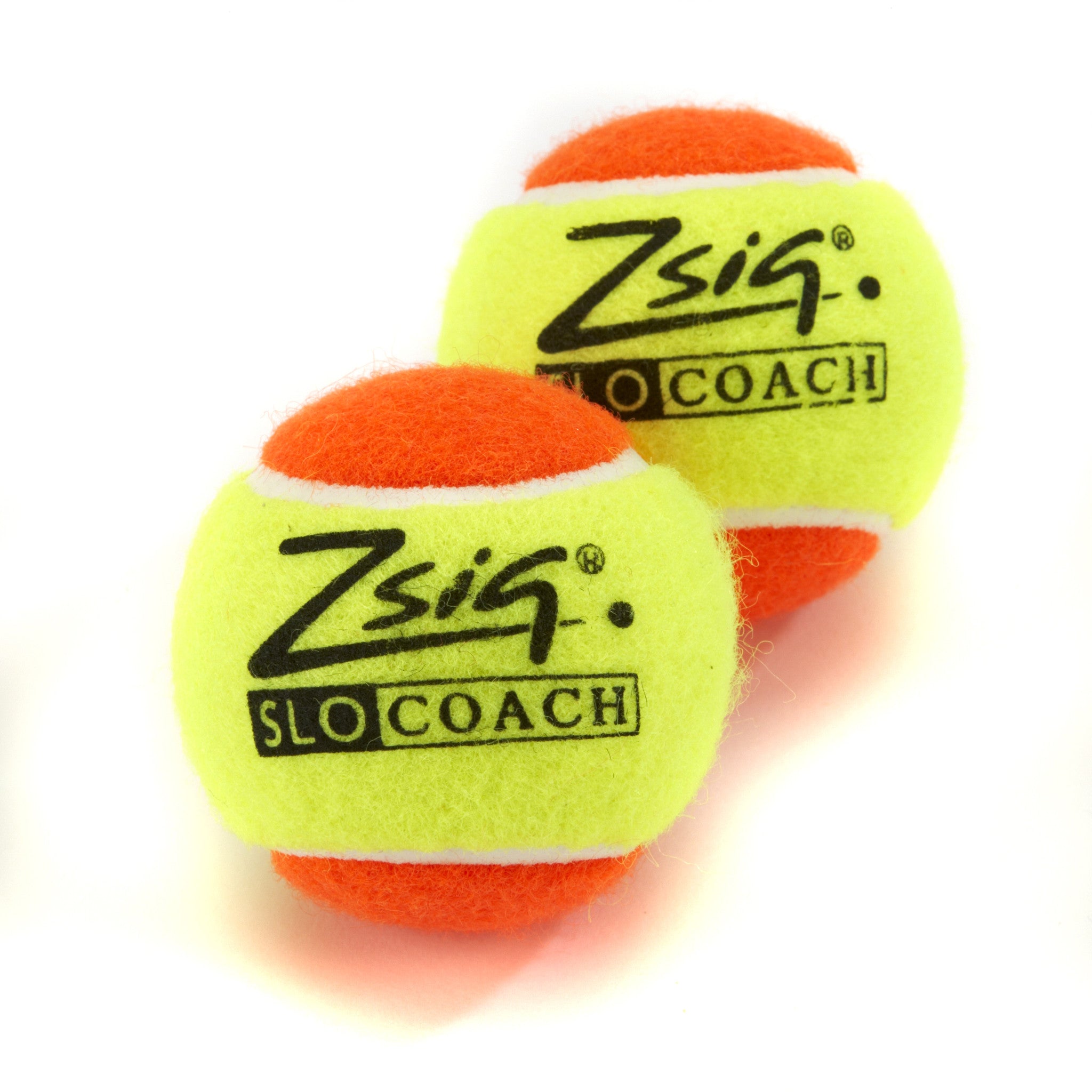 Two Zsig Slocoach Orange Mini Tennis Balls