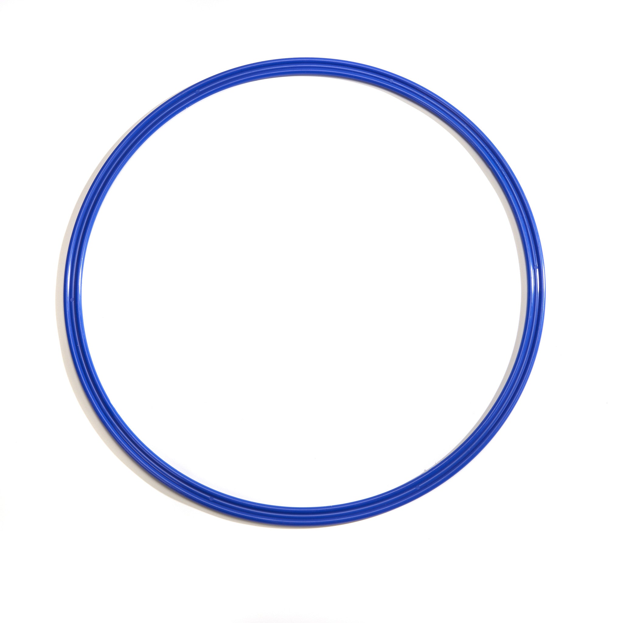 Blue 50cm flat hoop for sports coaching and training.