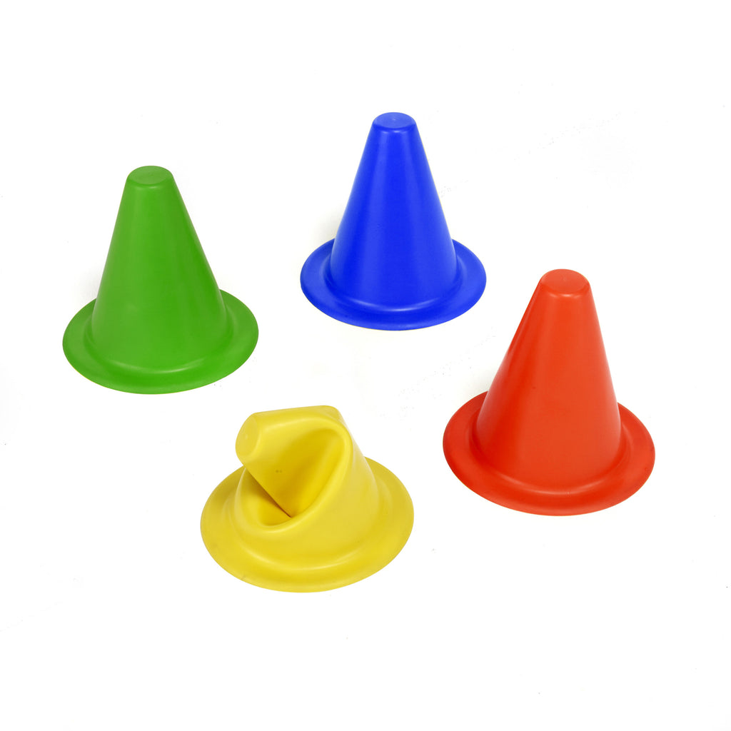 Soft, safe, pliable Sports Marker Cones for Early Years, Primary School and home. Sports training, fun and games!