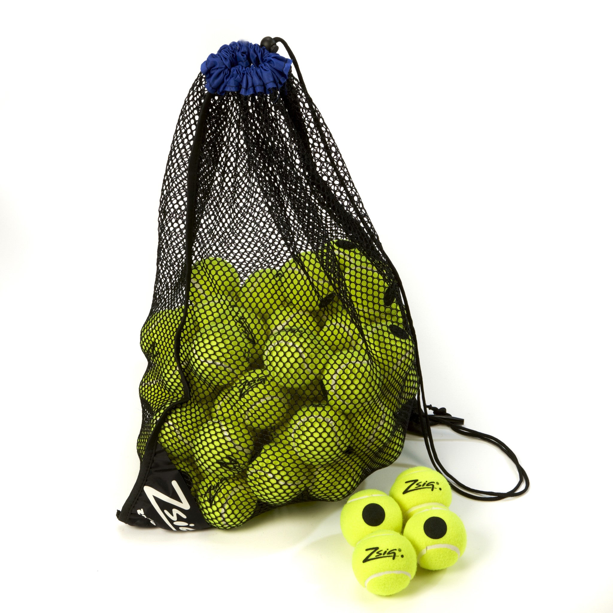Tennis Training Balls. 5 dozen Zsig Black Dot yellow tennis ball.