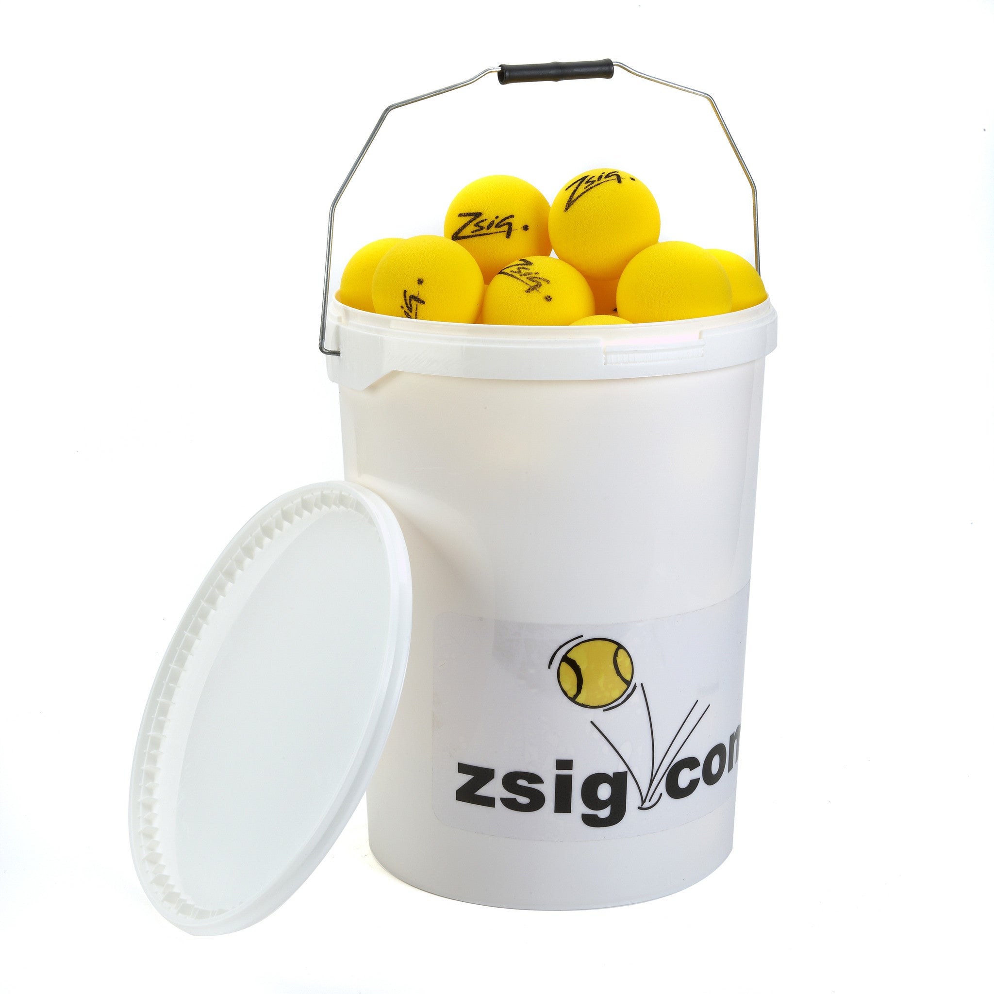 Zsig Matchplay 8 tournament Mini Tennis Balls in a 4-dozen ball bucket