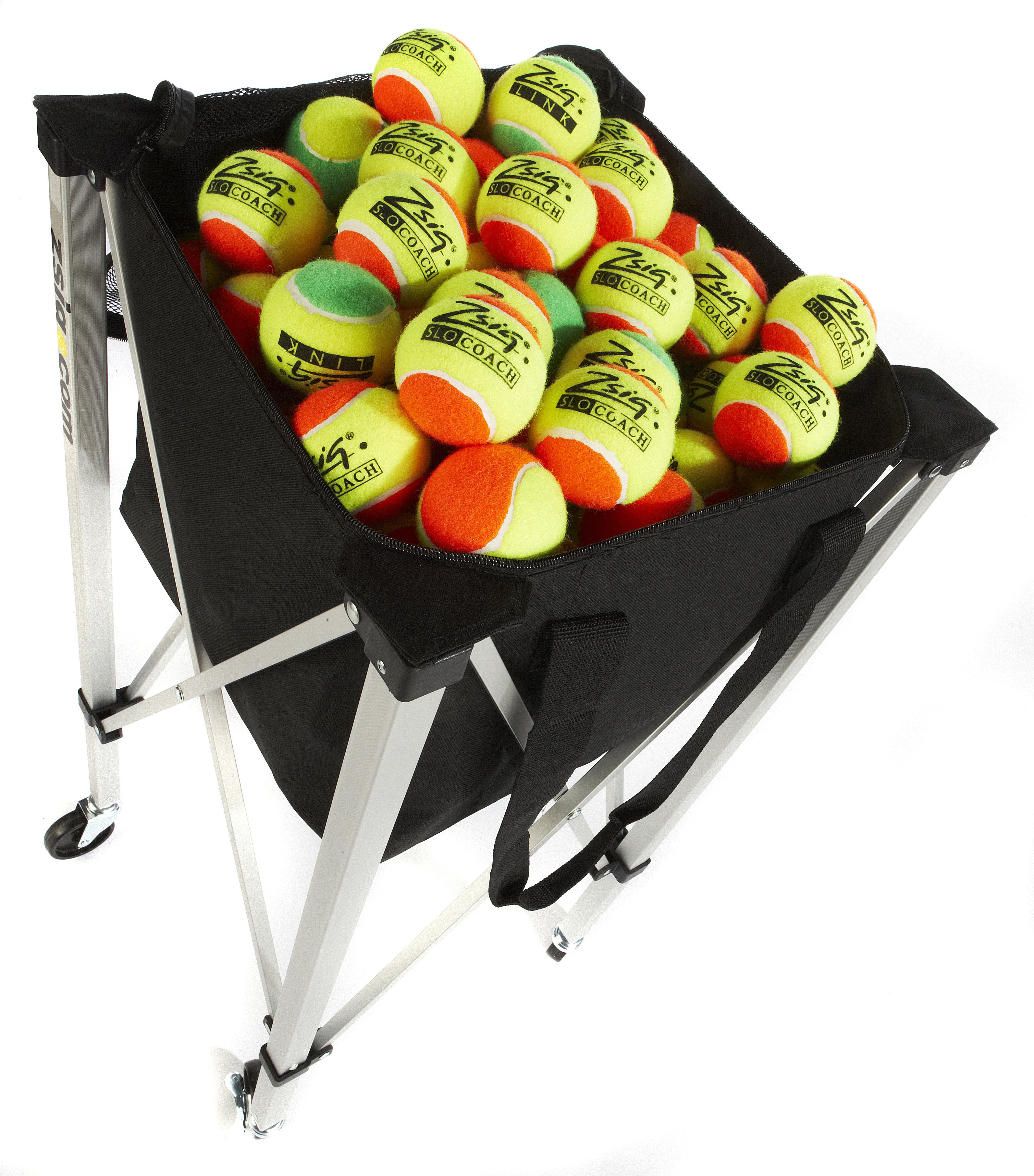 Zsig's Pro Coach Mini Compact Cart holding 144 tennis balls