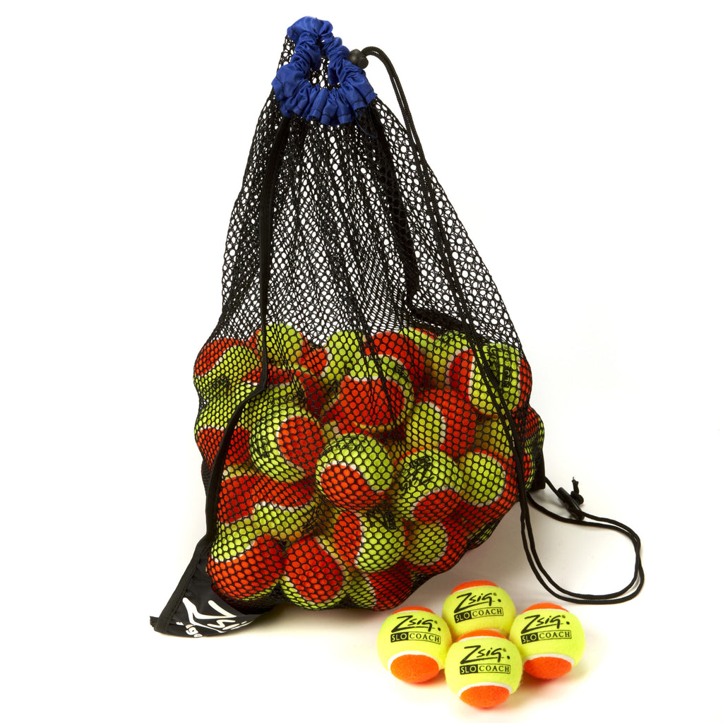 Orange Mini Tennis Balls. 5 dozen Zsig Slocoach Orange balls in a carry bag.