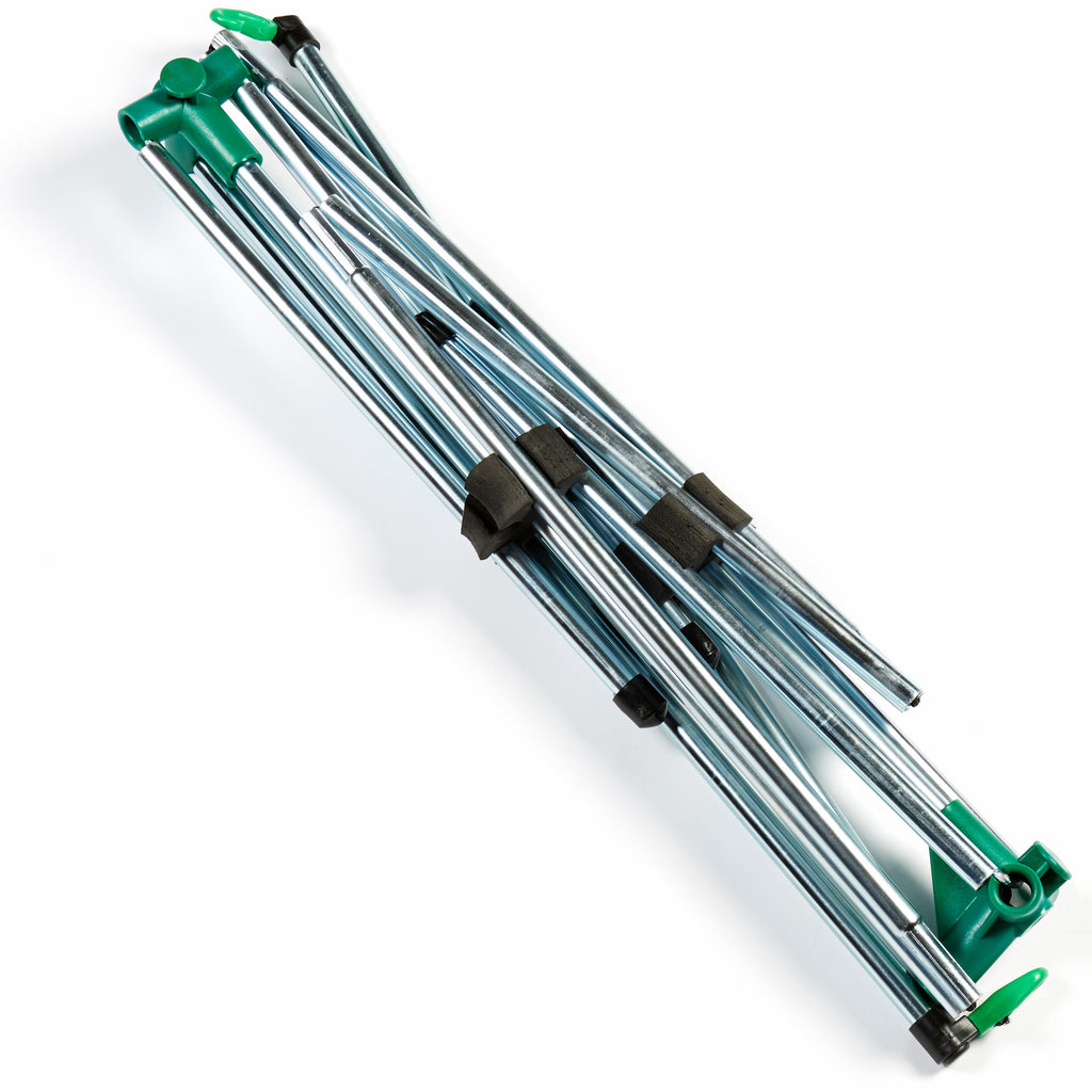 Zsig's 3m Mini Tennis Net System folded, showing new patented shoulder joint